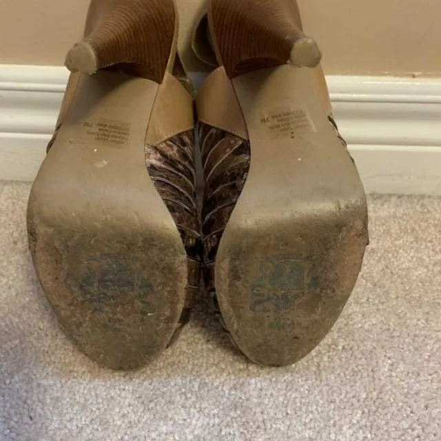 Fergie Animal Print Peep Toe Heels - Size 7 image indicator(5)