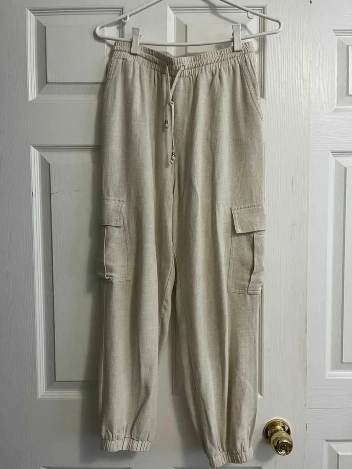 Like New - Linen Cargo Parachute Pants - Size Small image indicator(2)