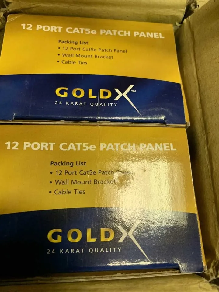 38 Brand New - Gold X 12 Port CAT5E Patch Panel image indicator(2)