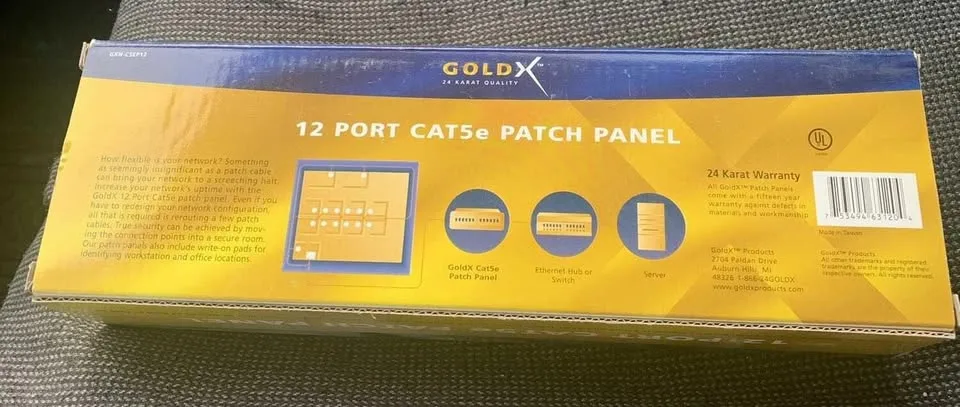 38 Brand New - Gold X 12 Port CAT5E Patch Panel image indicator(3)
