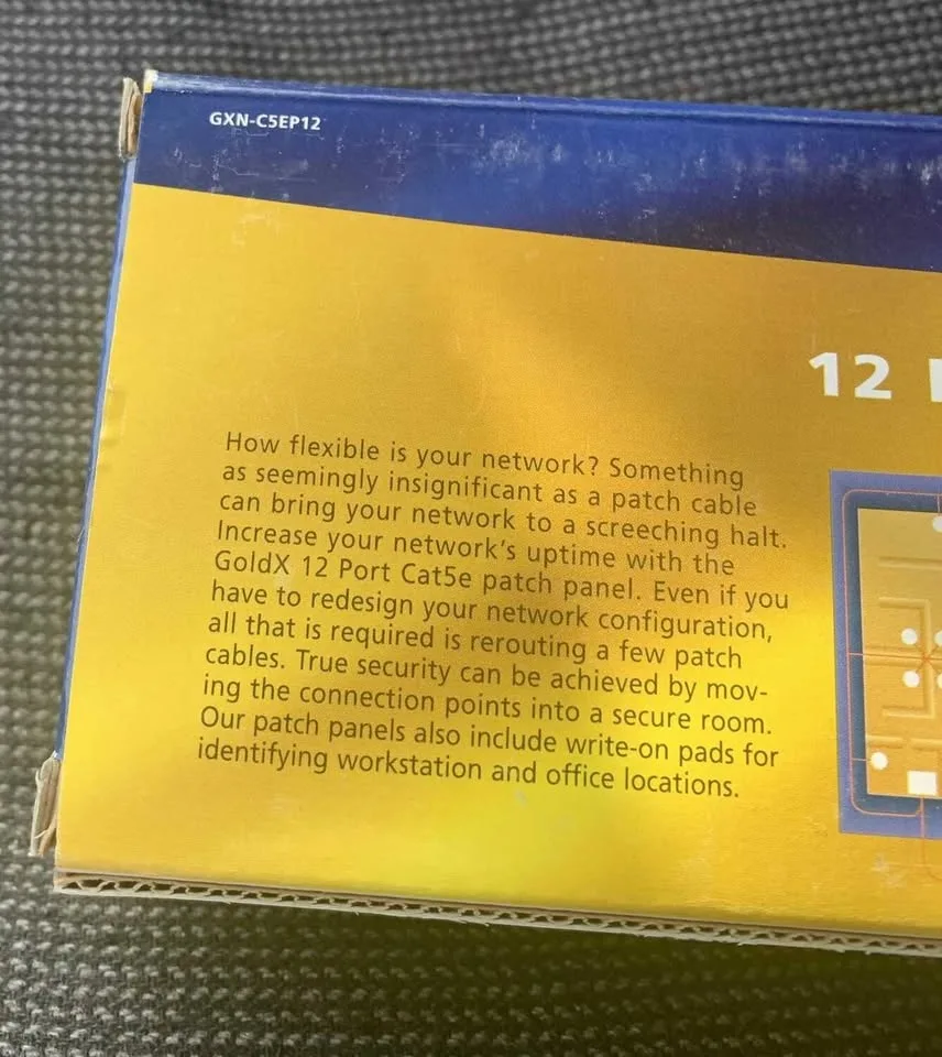 38 Brand New - Gold X 12 Port CAT5E Patch Panel image indicator(4)