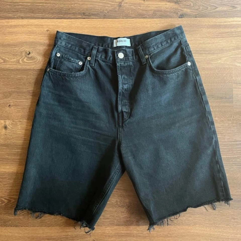 AGOLDE Black Bermuda Denim Shorts - Y2K 90s Vibes - photo 2