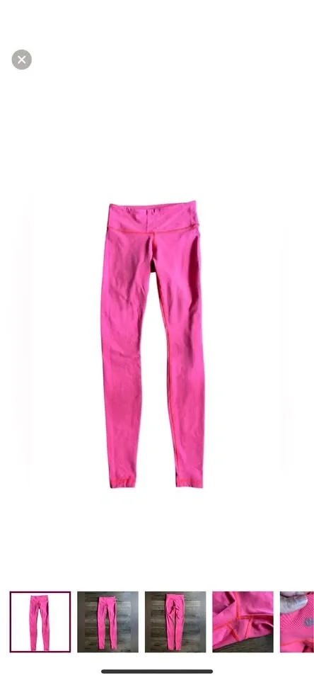 💖 Lululemon Neon Hot Pink Yoga Leggings – Size 2 💖