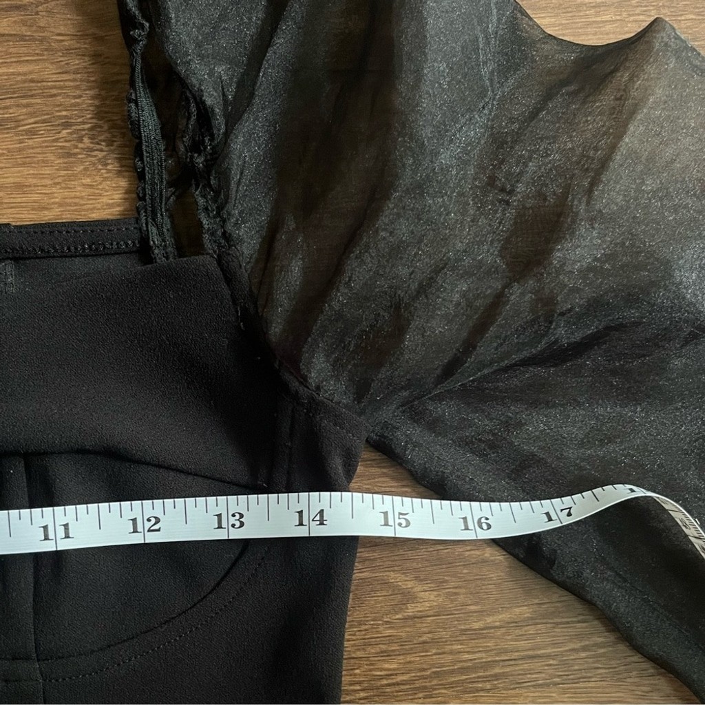 Dynamite Mesh Puff Sleeve Milkmaid Top – XS | NWOT - photo 4