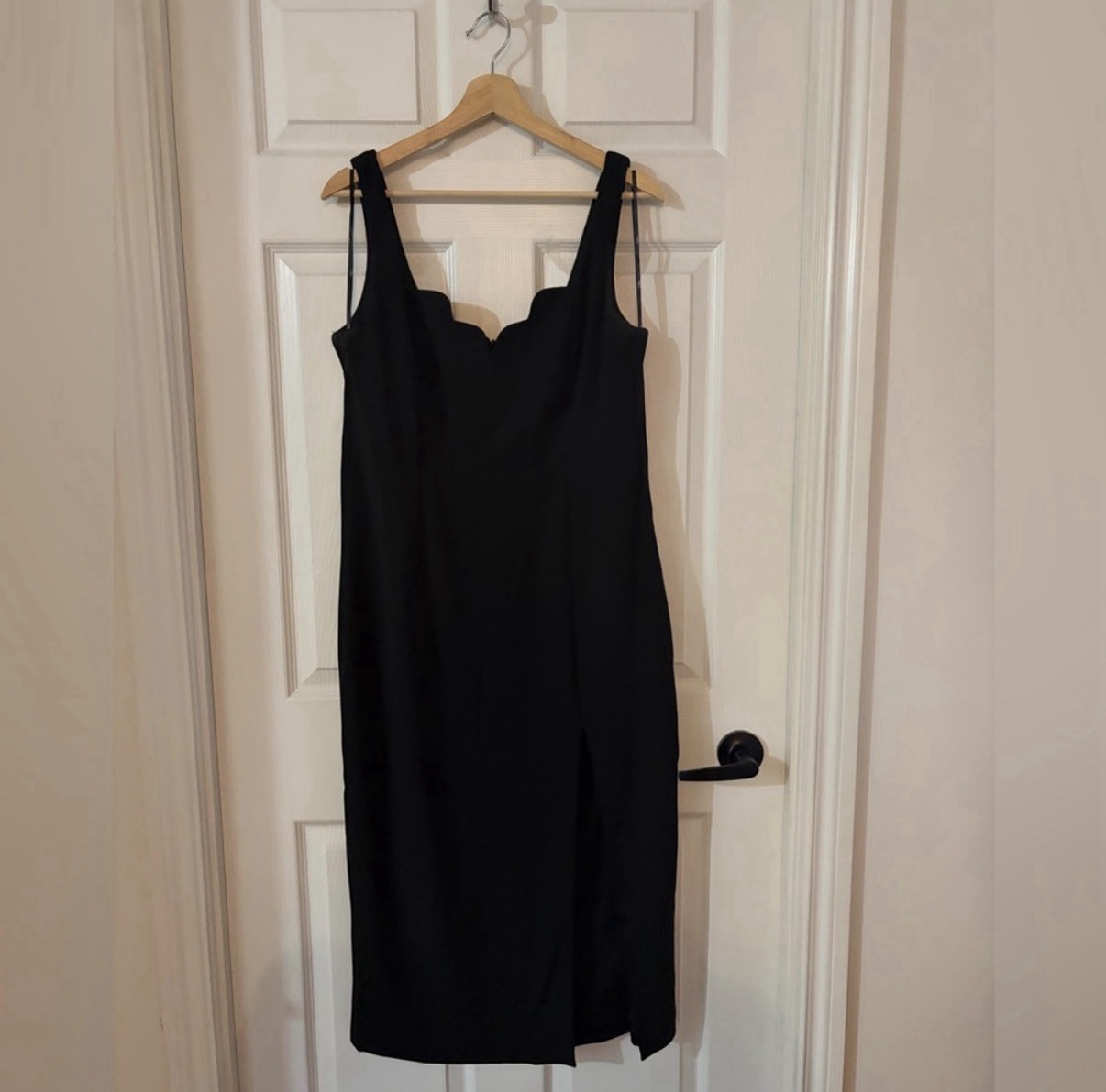 Lulus "Fabulous Desires" Black Scalloped Bodycon Midi Dress | XL - photo 3