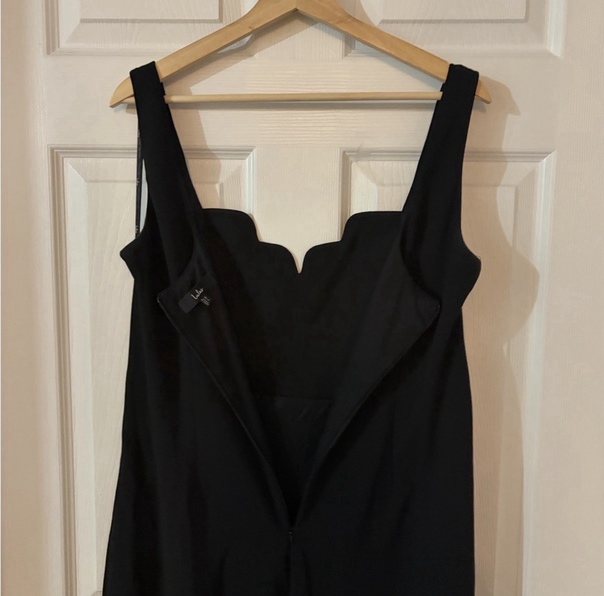 Lulus "Fabulous Desires" Black Scalloped Bodycon Midi Dress | XL - photo 4