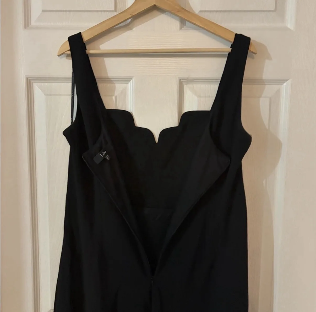 Lulus "Fabulous Desires" Black Scalloped Bodycon Midi Dress | XL - photo 4