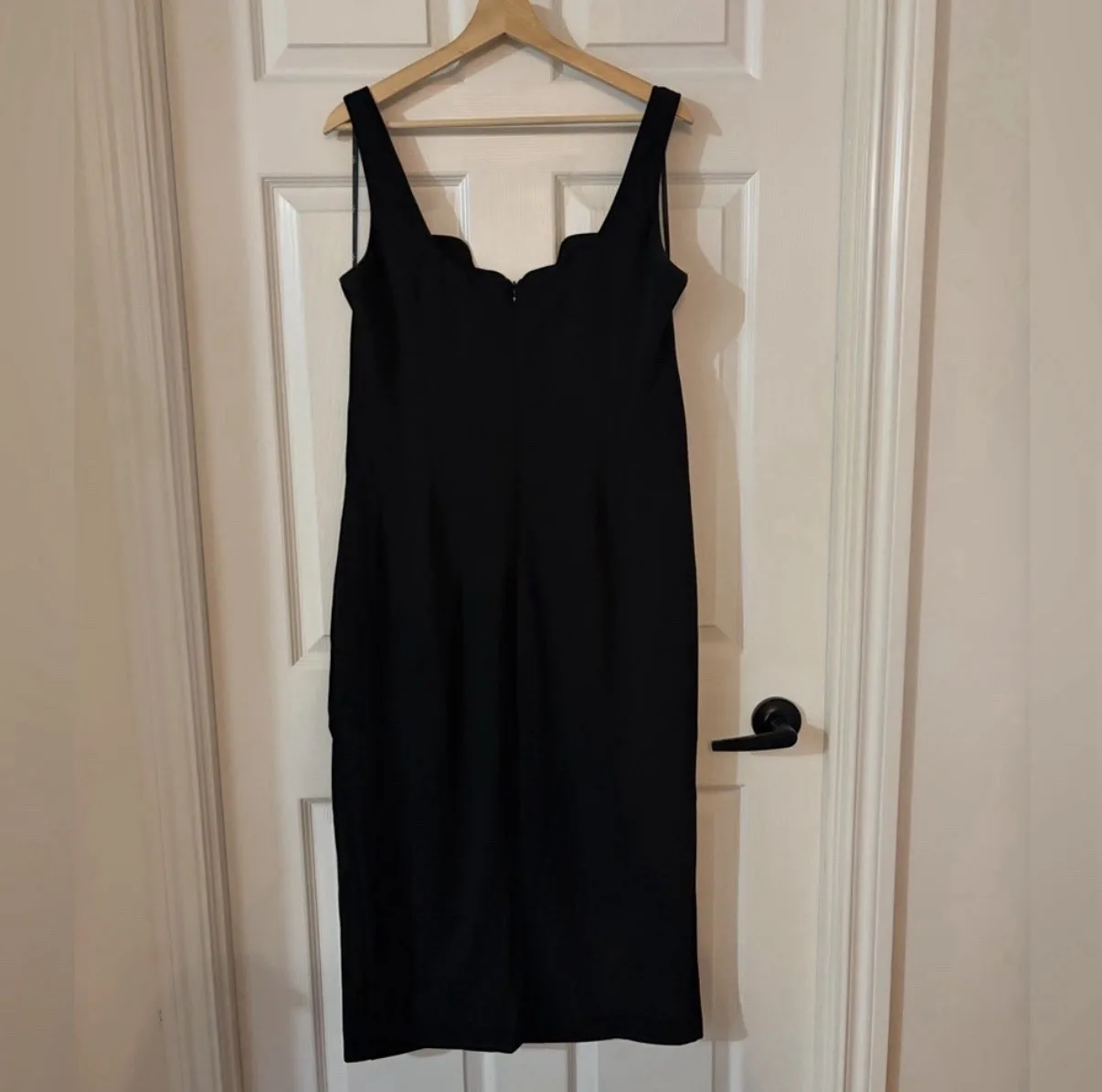 Lulus "Fabulous Desires" Black Scalloped Bodycon Midi Dress | XL - photo 5