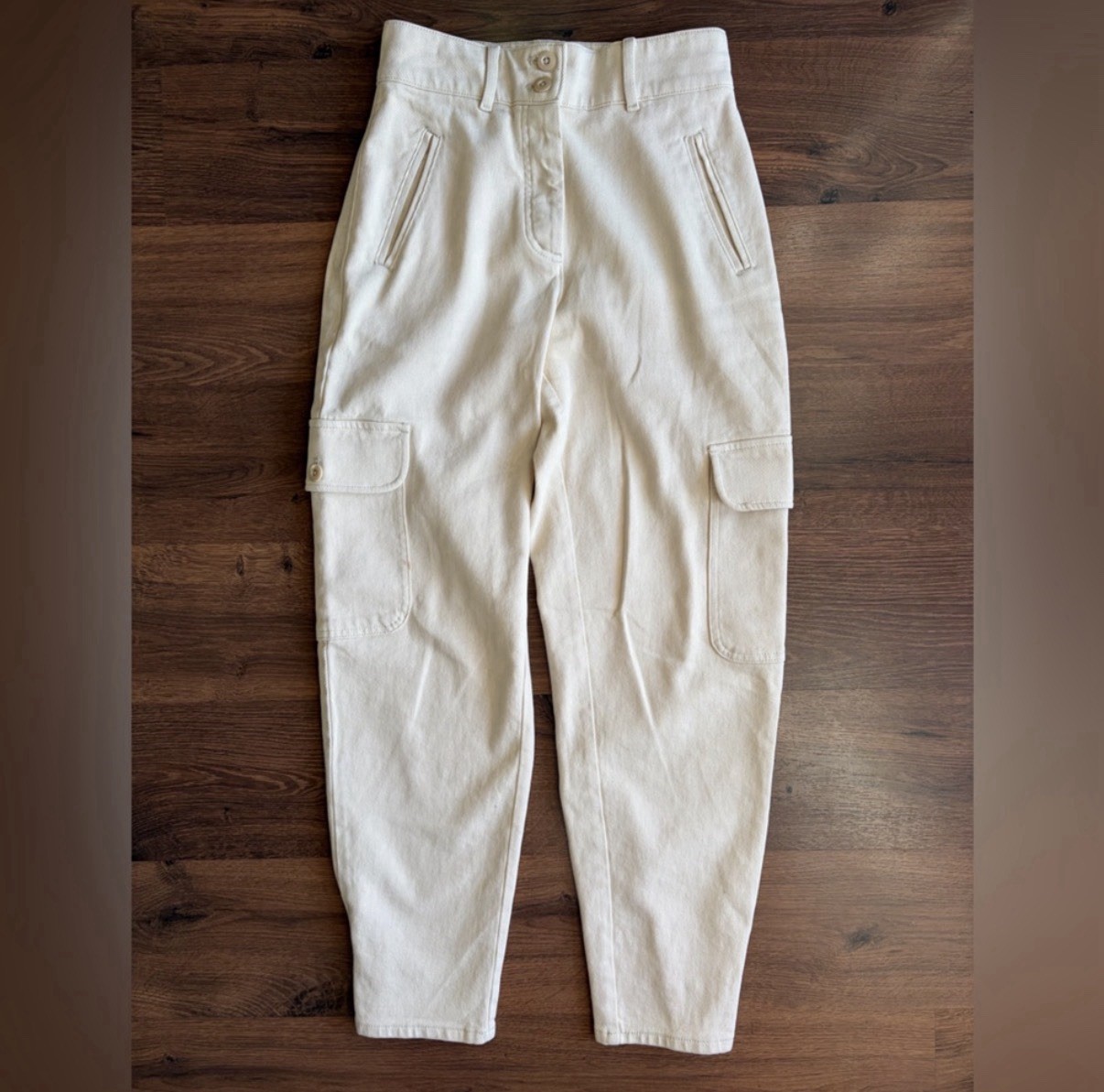 Aritzia Wilfred Free Modern Cargo High Rise Pant Gd Birch Cream - photo 2