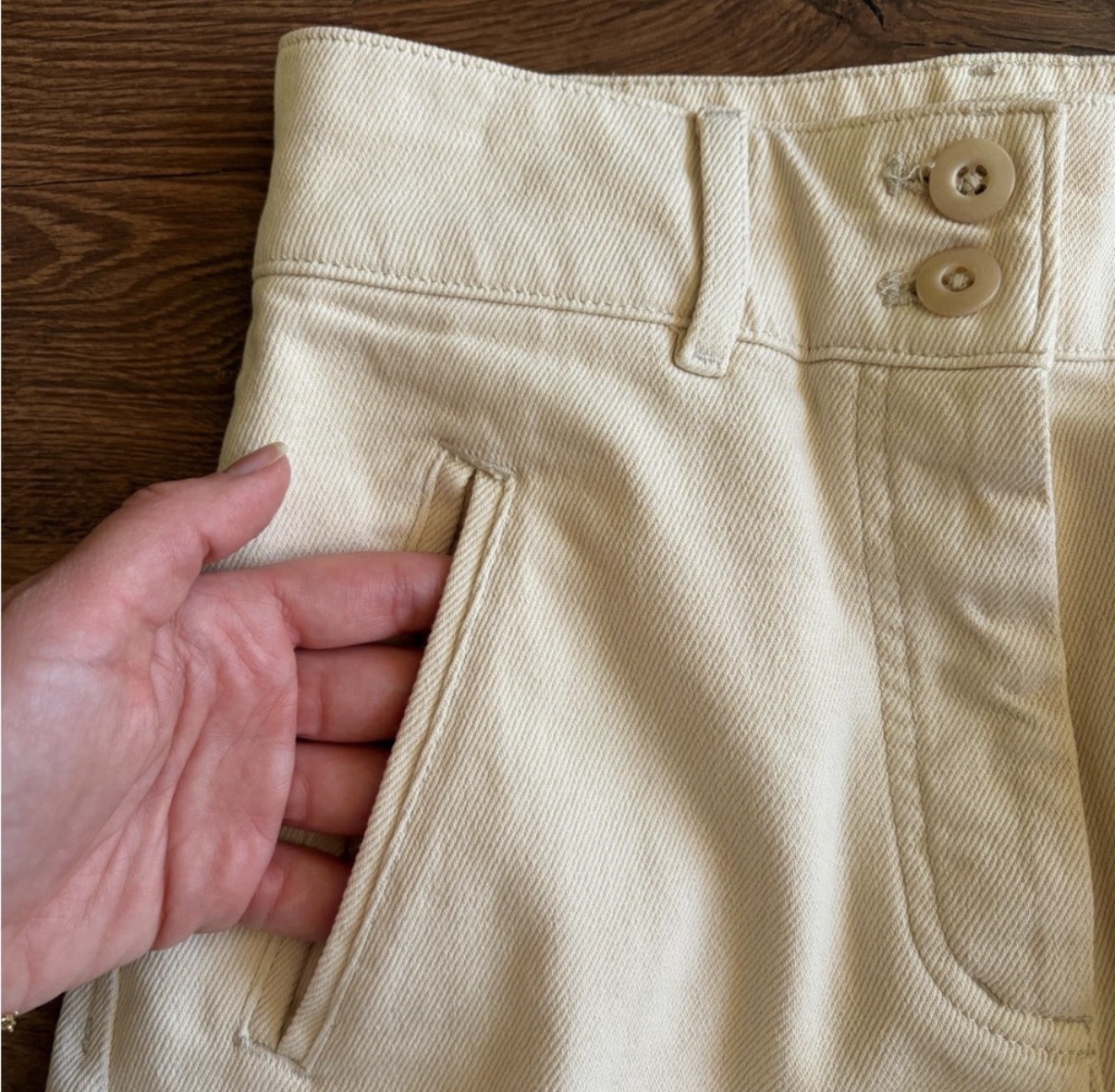 Aritzia Wilfred Free Modern Cargo High Rise Pant Gd Birch Cream - photo 4