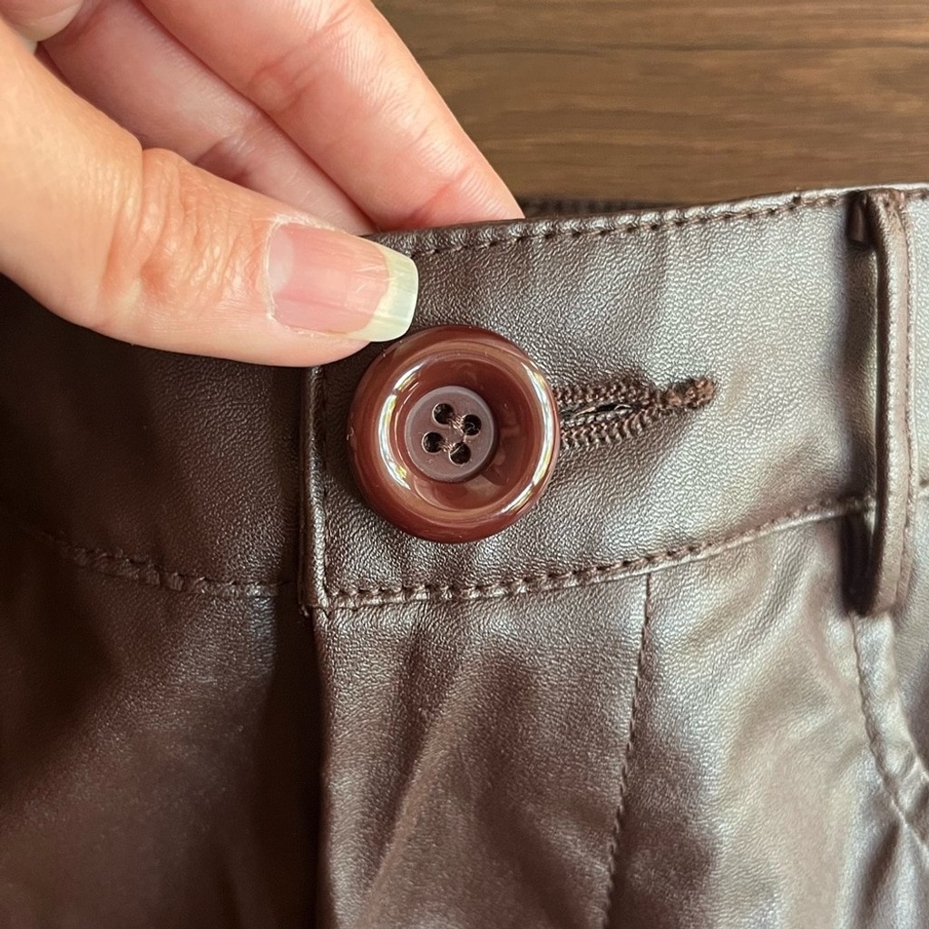 NWT Chocolate Faux Leather Cropped Trousers – UK 6 / US 2 | High - photo 3