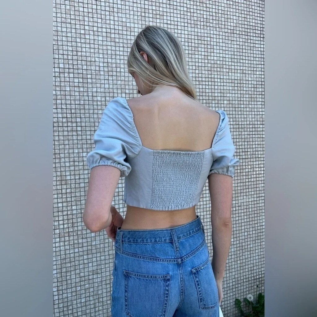 🌿 NWT Linen/Lin Blend Puff Sleeve Blouse 🌿 - photo 3