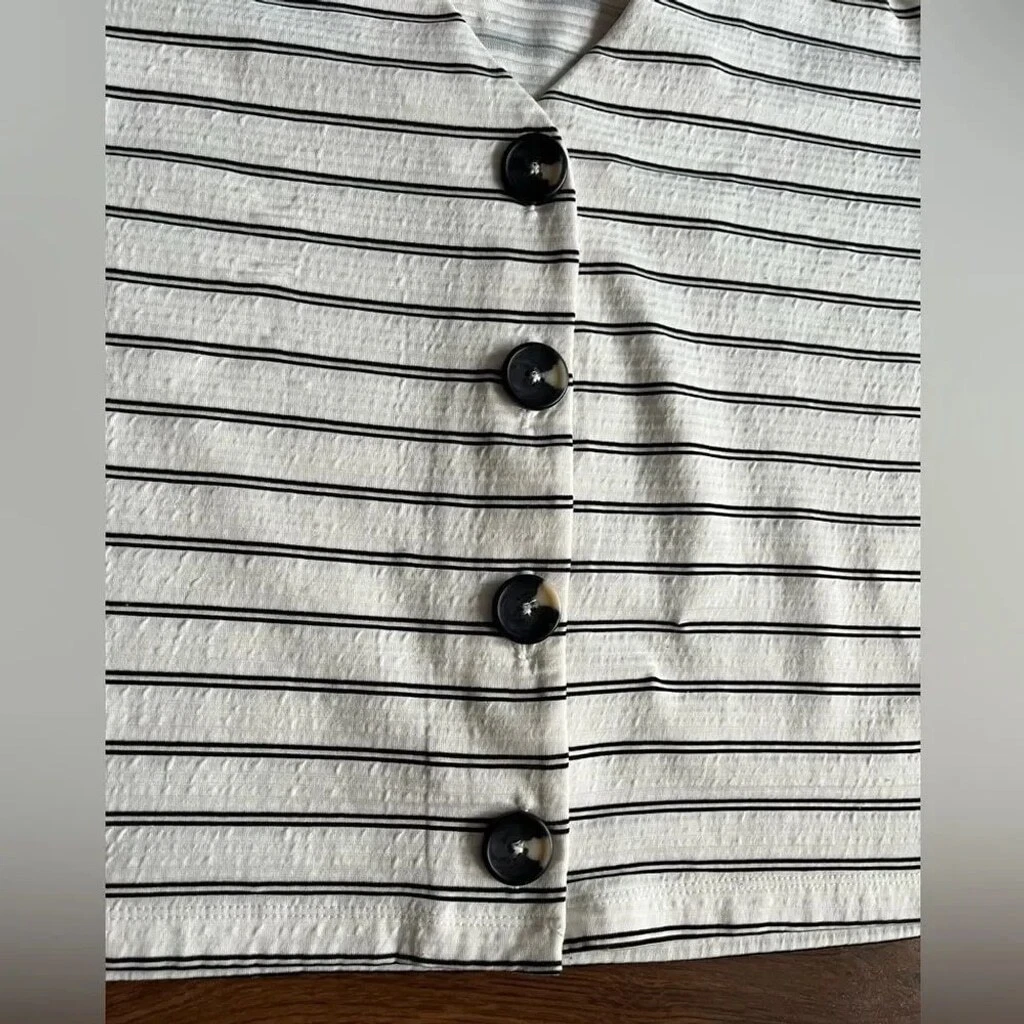 Dynamite Striped Button-Up Cardigan Top – Tailored Fit - photo 5