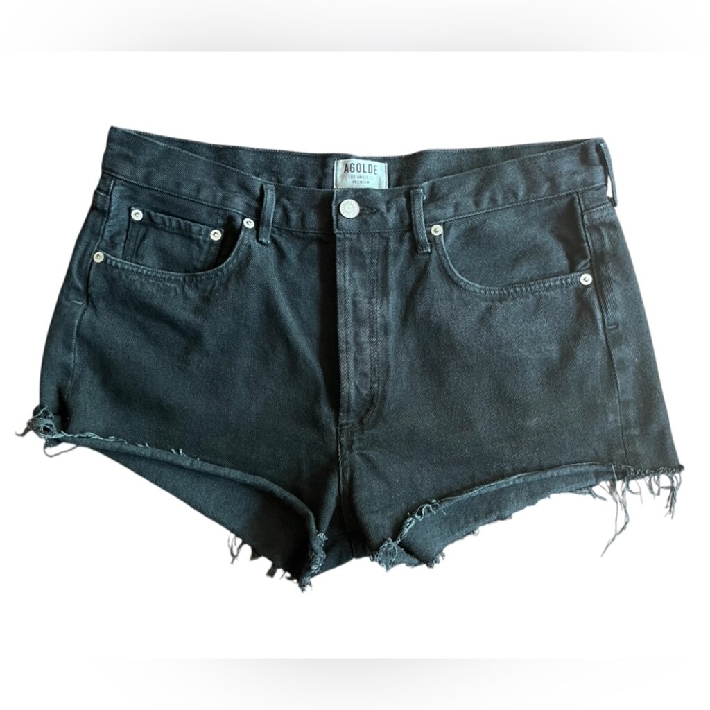 Agolde Los Angeles Premium Black Vintage Cut-Off Denim Shorts
