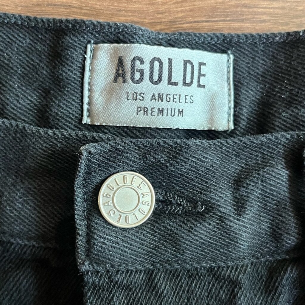 Agolde Los Angeles Premium Black Vintage Cut-Off Denim Shorts - photo 5