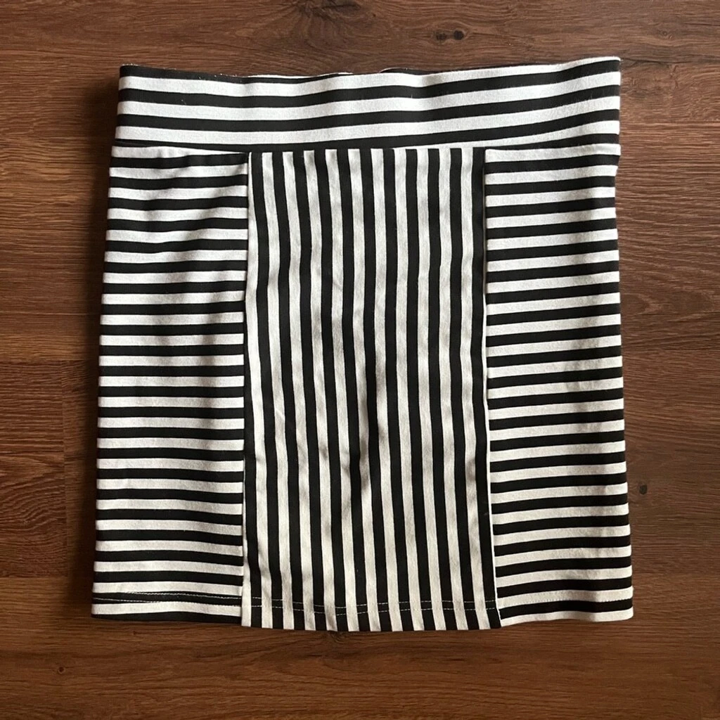 MINK PINK Striped Black & White Mini Skirt