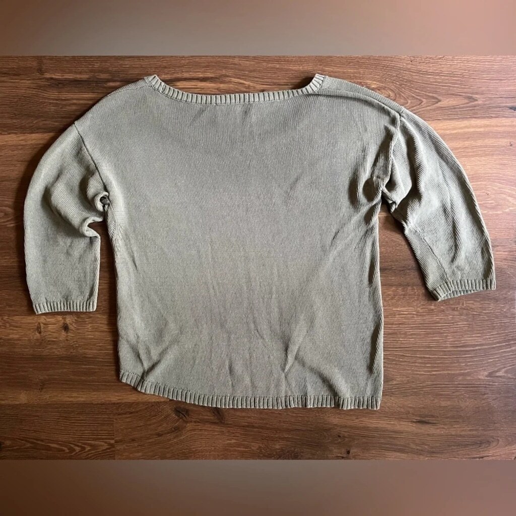 Aritzia Babaton High/Low Pattern Sweater – Army Green - photo 2