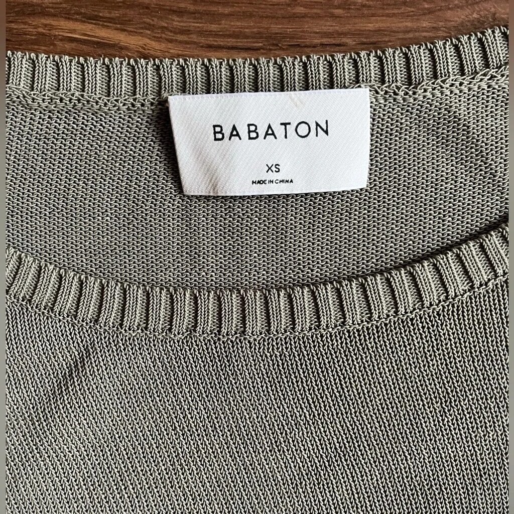 Aritzia Babaton High/Low Pattern Sweater – Army Green - photo 4