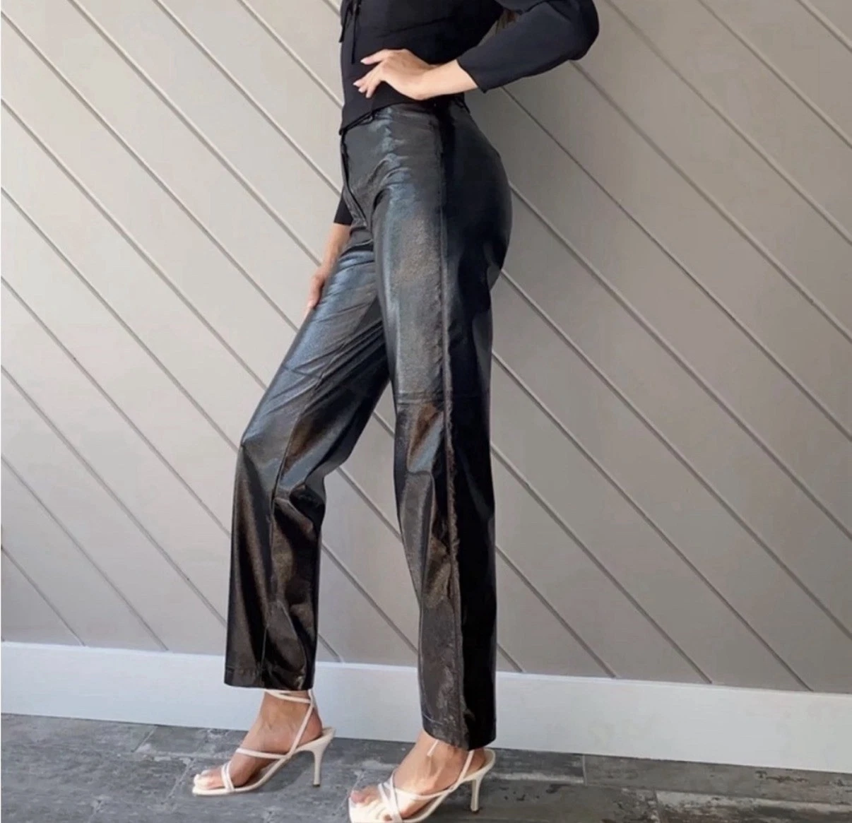 ✨ NWT Wilfred Black Shiny Funk Pants - Size 4 ✨ - photo 2