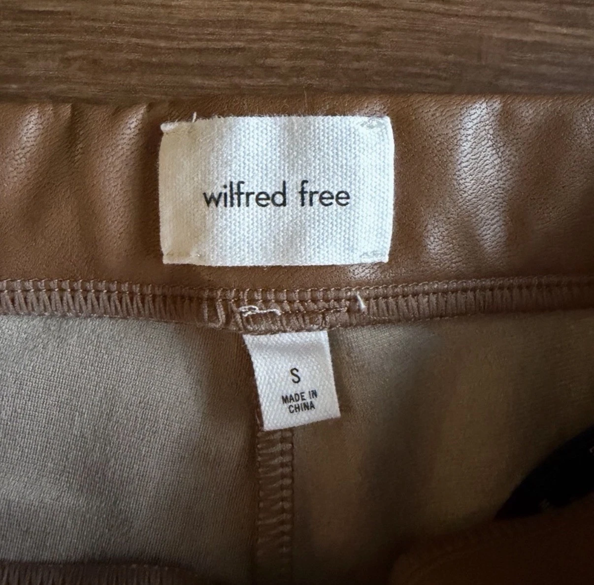 Aritzia Wilfred Free Flora Vegan Leather Bootcut Pants | Size S - photo 4