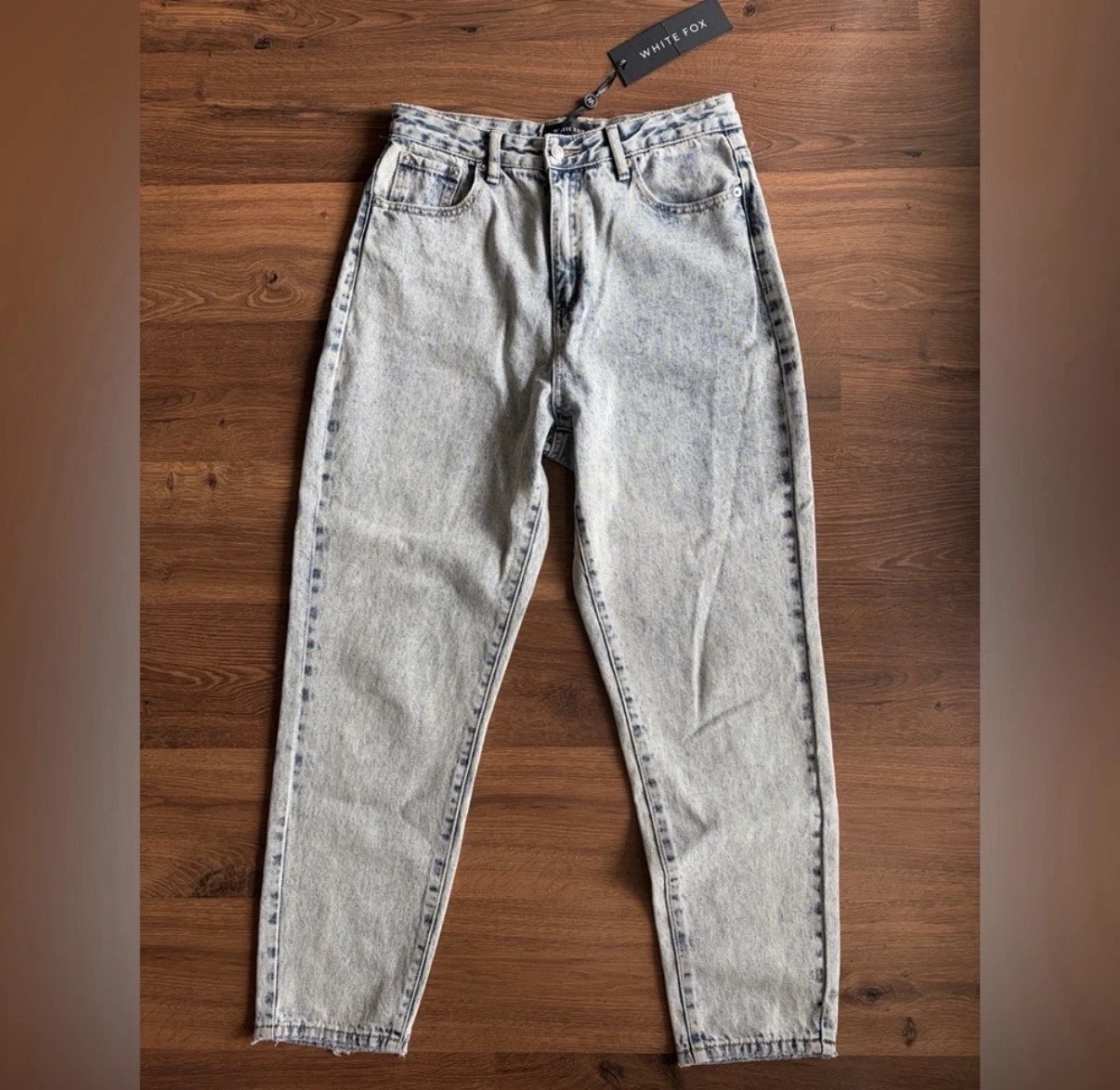 White Fox Like Duh! Boyfriend Jeans - Blue Denim, Size L - photo 2