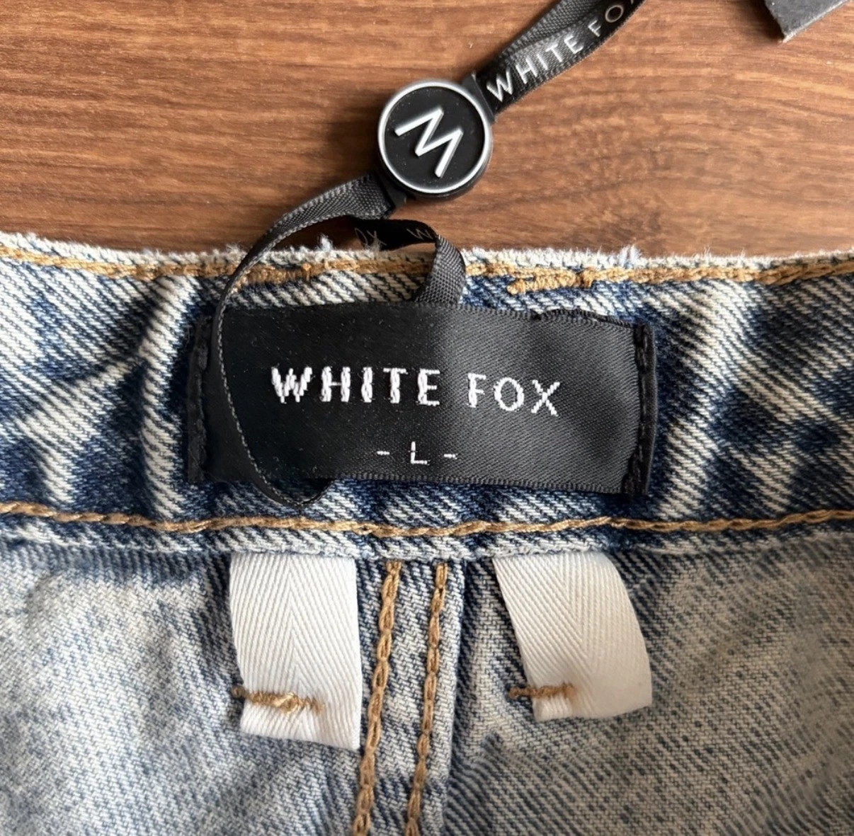 White Fox Like Duh! Boyfriend Jeans - Blue Denim, Size L - photo 4
