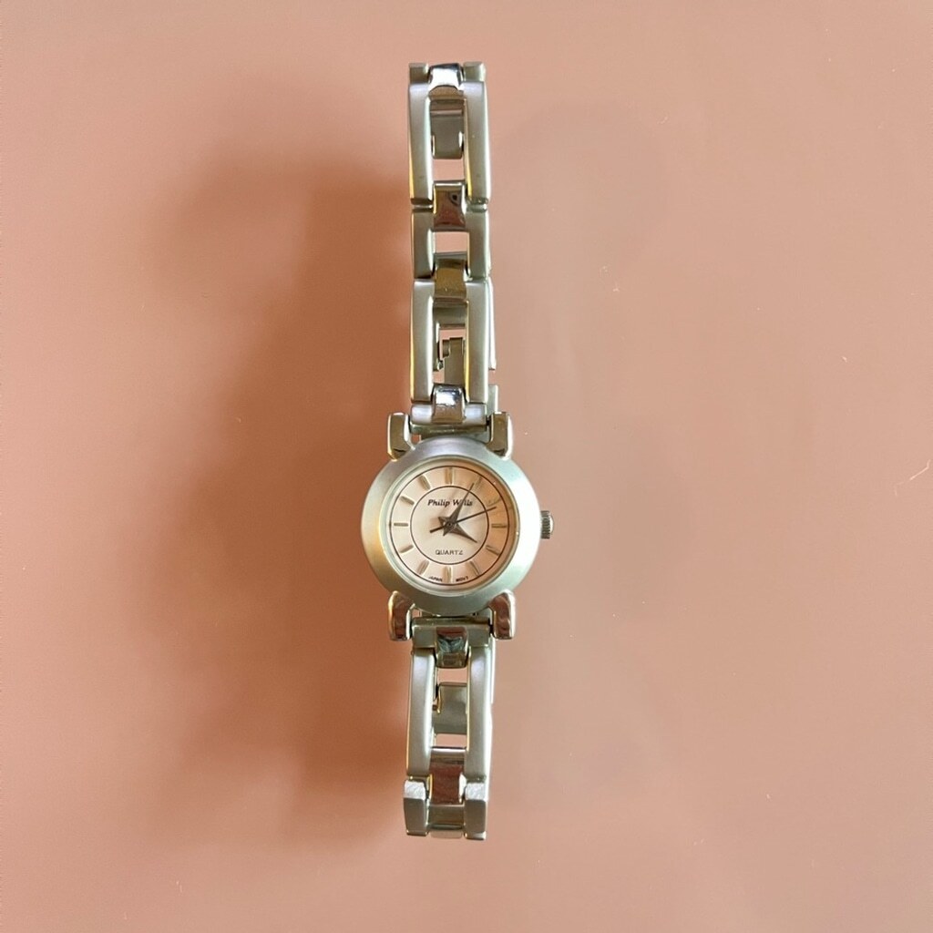 💖 Philip Wells Women's Quartz Watch – Silver Bracelet with Pink