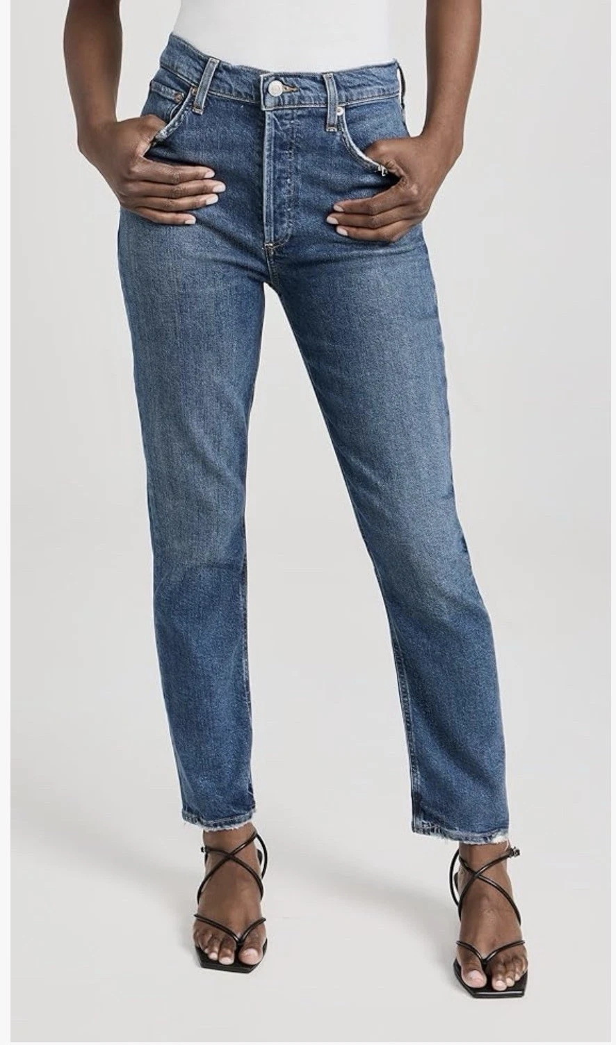 AGOLDE Riley Long High Rise Button Fly Jeans