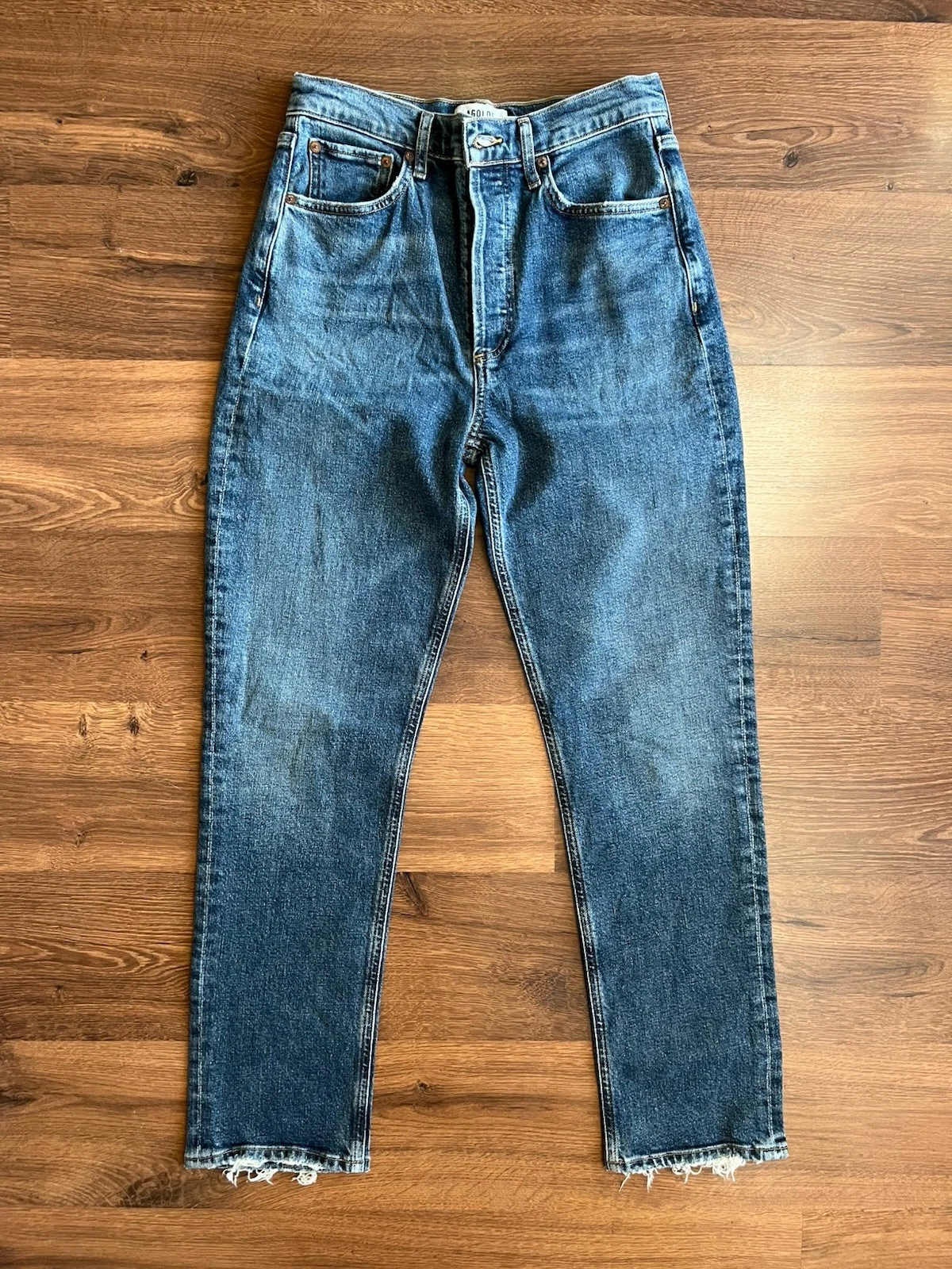 AGOLDE Riley Long High Rise Button Fly Jeans - photo 2
