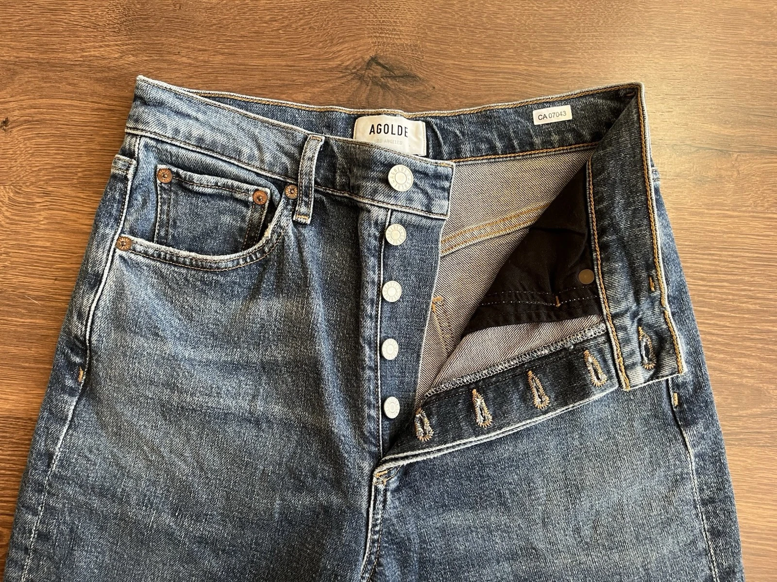 AGOLDE Riley Long High Rise Button Fly Jeans - photo 3