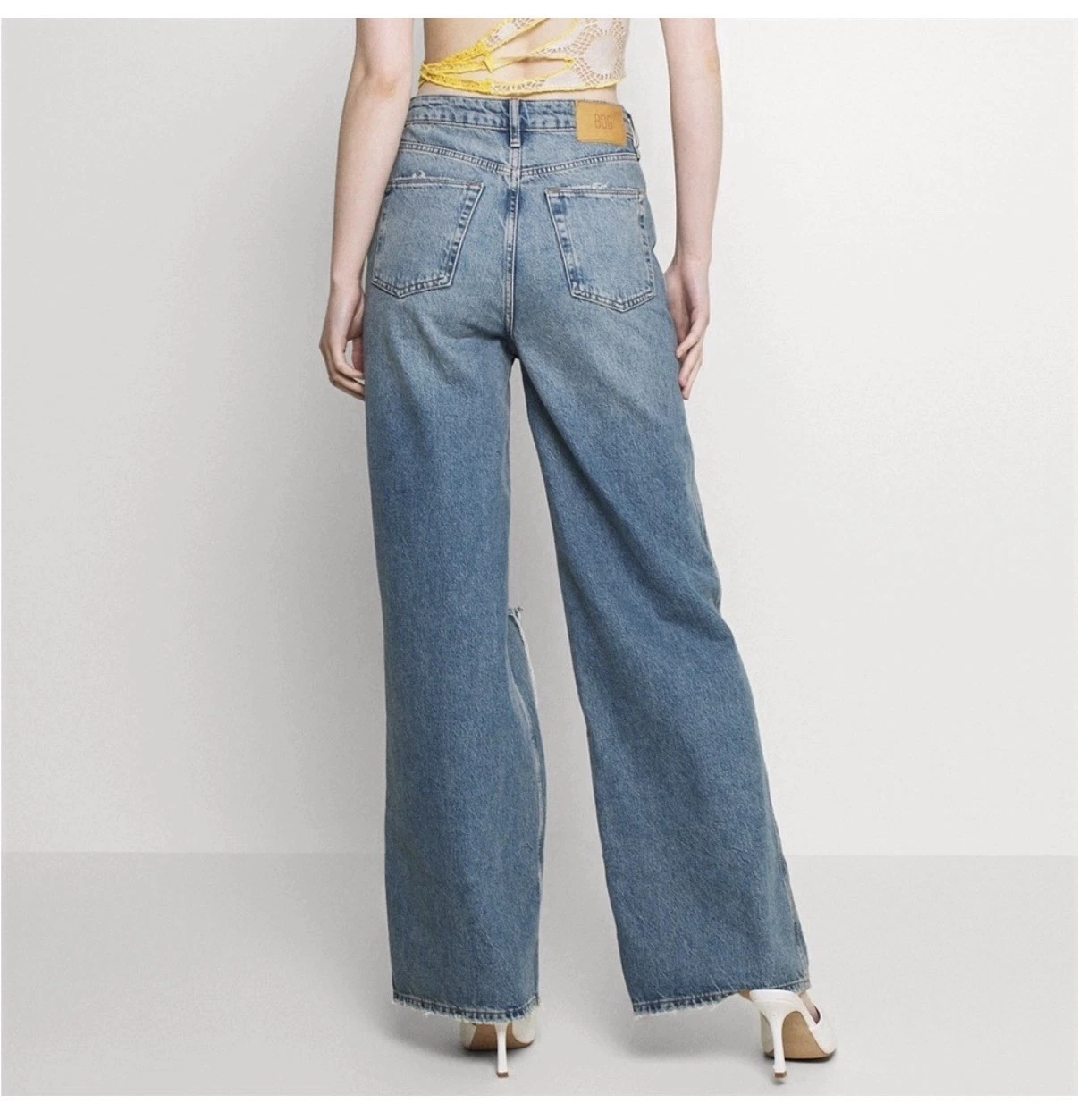NWT Jaded London Yellow & Cream Lace Crop Top - photo 2