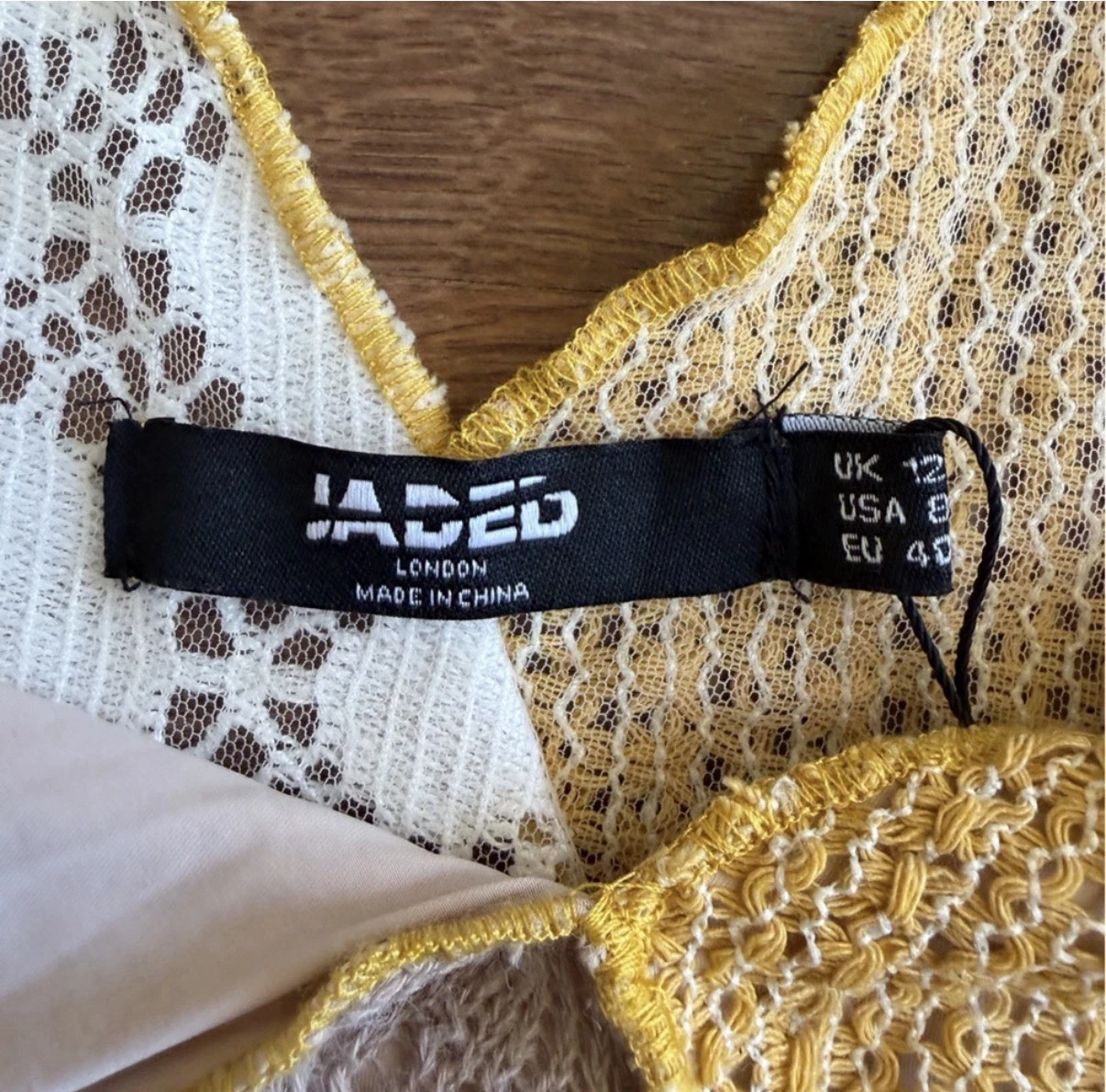 NWT Jaded London Yellow & Cream Lace Crop Top - photo 5