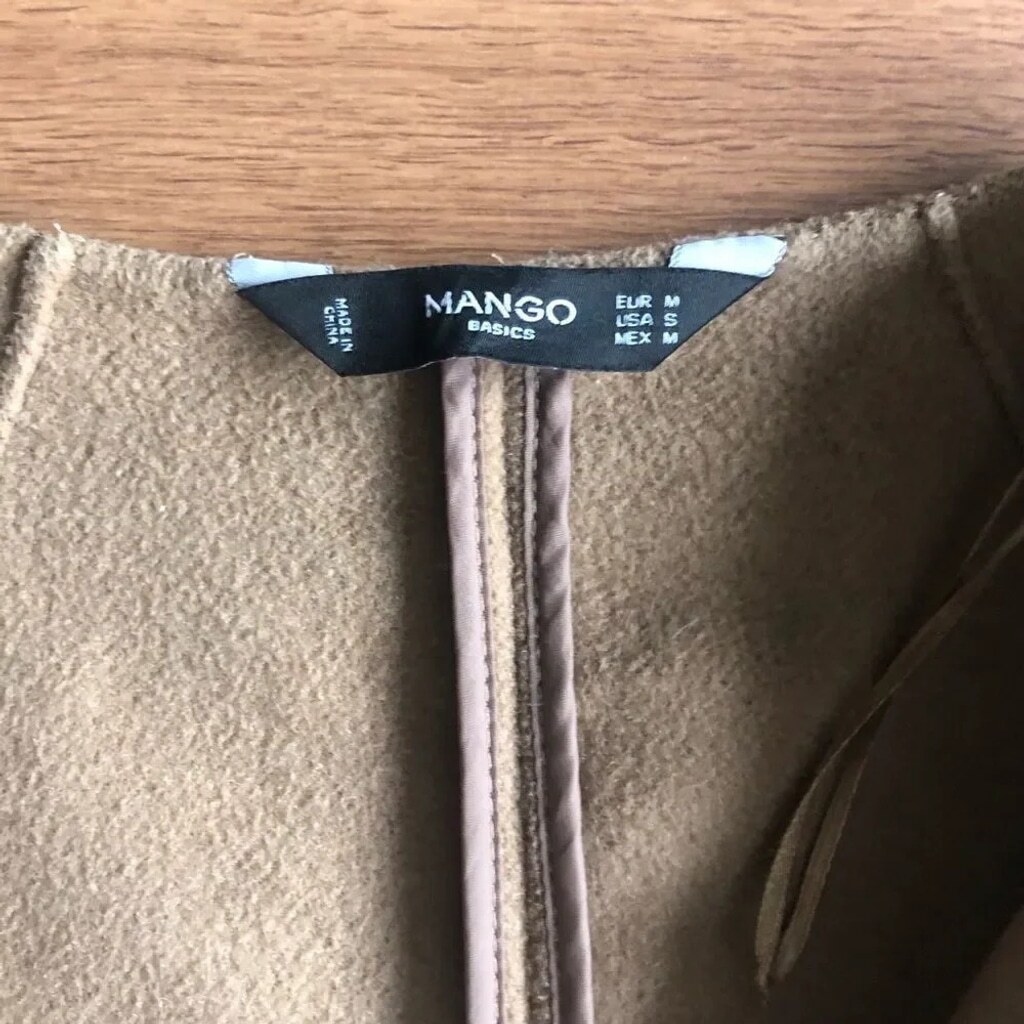 Mango Oversized Wool Coatigan - Beige/Camel - Size S - photo 5