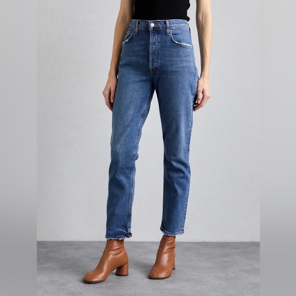AGOLDE Riley Long High Rise Button Fly Jeans