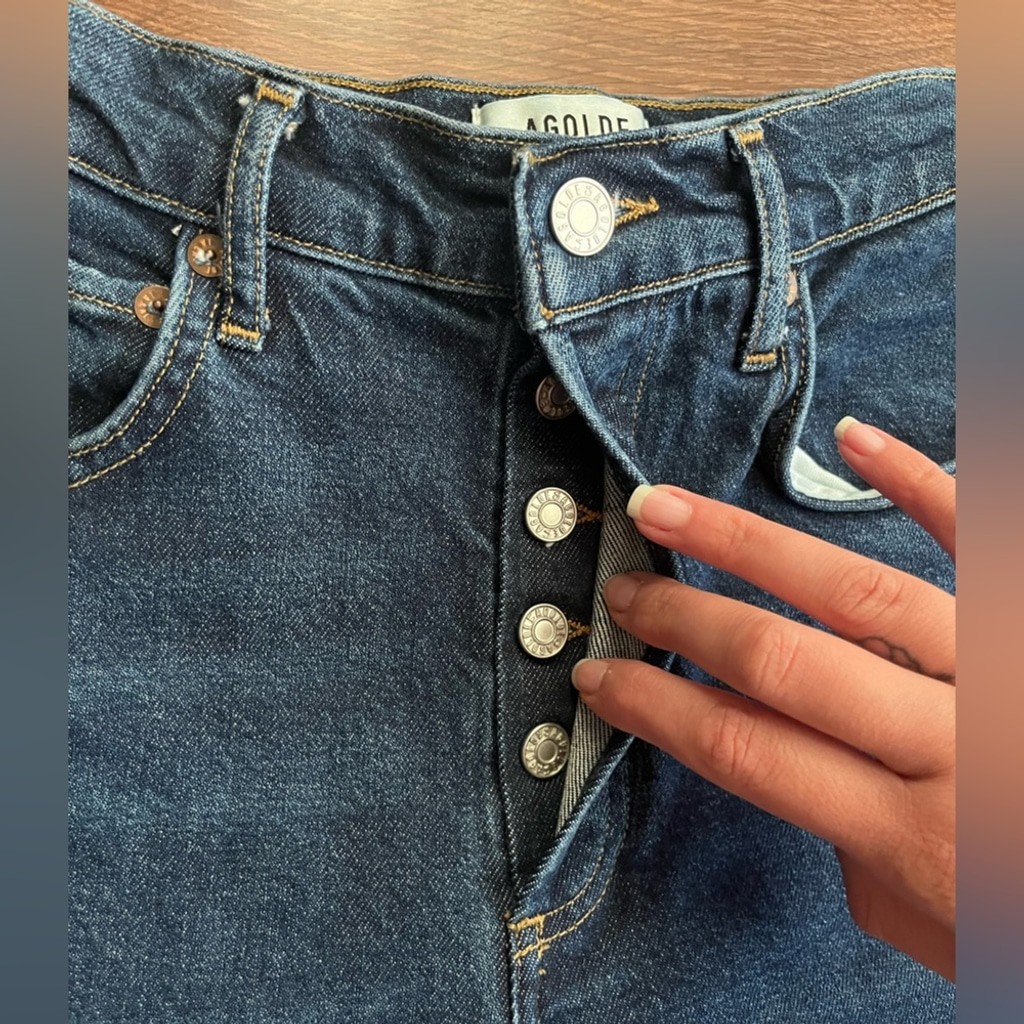 AGOLDE Riley Long High Rise Button Fly Jeans - photo 3