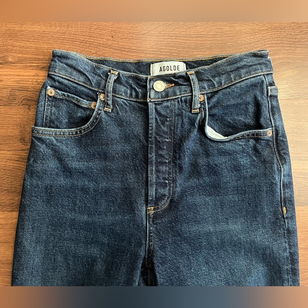 AGOLDE Riley Long High Rise Button Fly Jeans - photo 4
