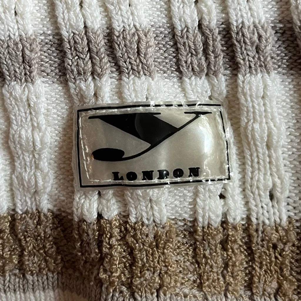 Y London Beige & White Striped Turtleneck Sweater - photo 2