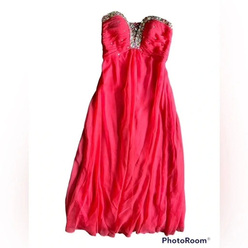 Mori Lee Strapless Prom/Grad Dress – Peach Princess Gown - photo 2