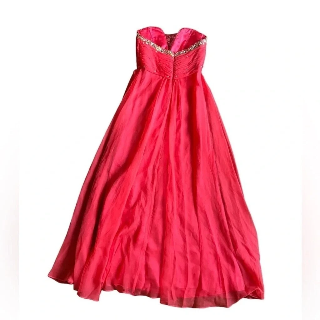 Mori Lee Strapless Prom/Grad Dress – Peach Princess Gown - photo 3