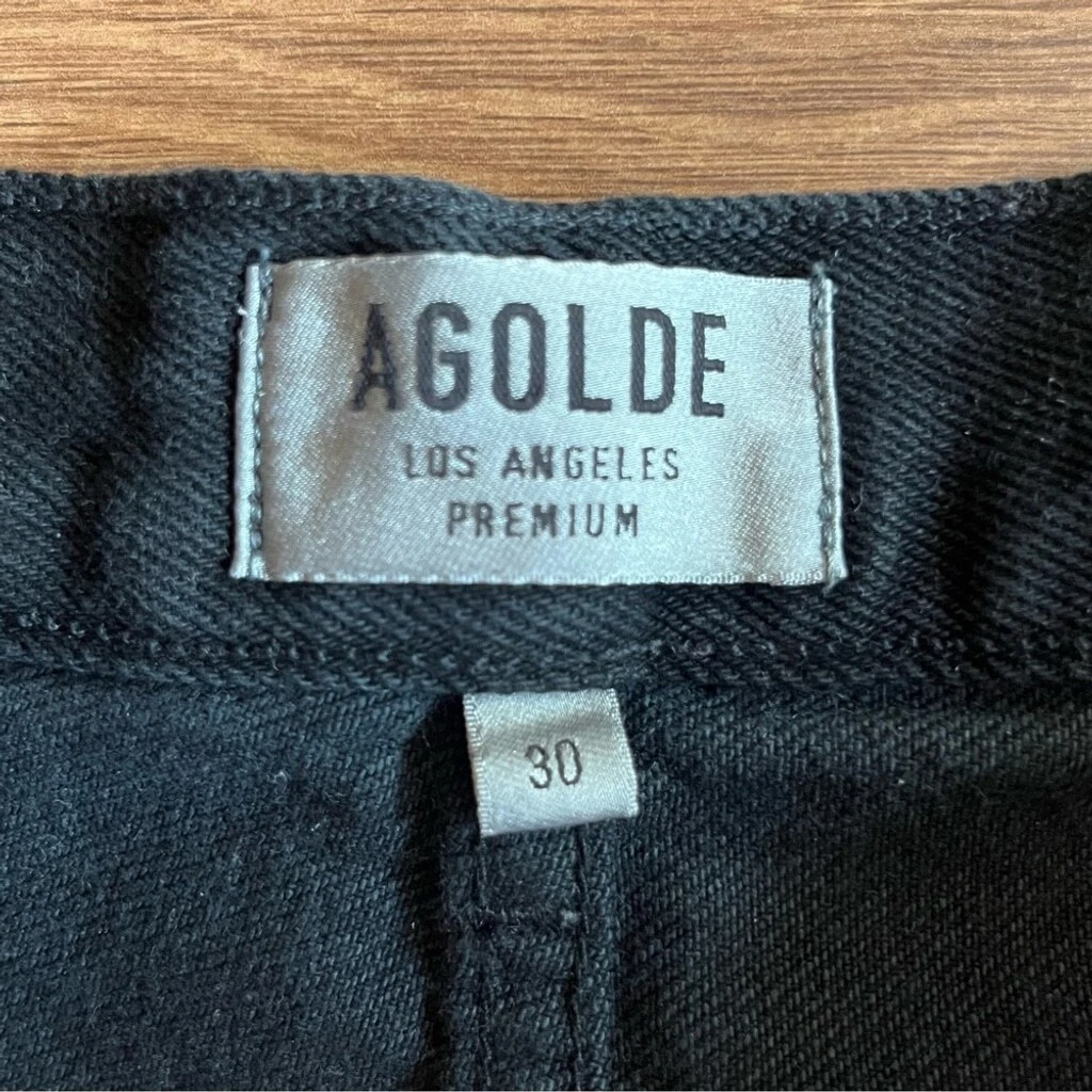 Agolde Los Angeles Premium Black Vintage Cut-Off Denim Shorts - photo 3