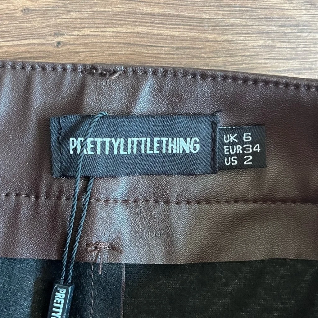 NWT Chocolate Faux Leather Cropped Trousers – UK 6 / US 2 | High - photo 4