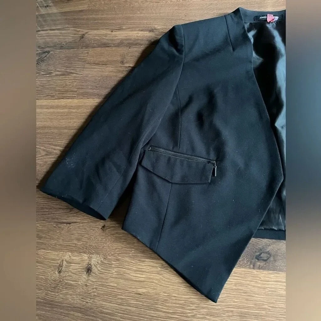 Jones New York Cropped Black Blazer - 3/4 Sleeve | Office Chic - photo 4