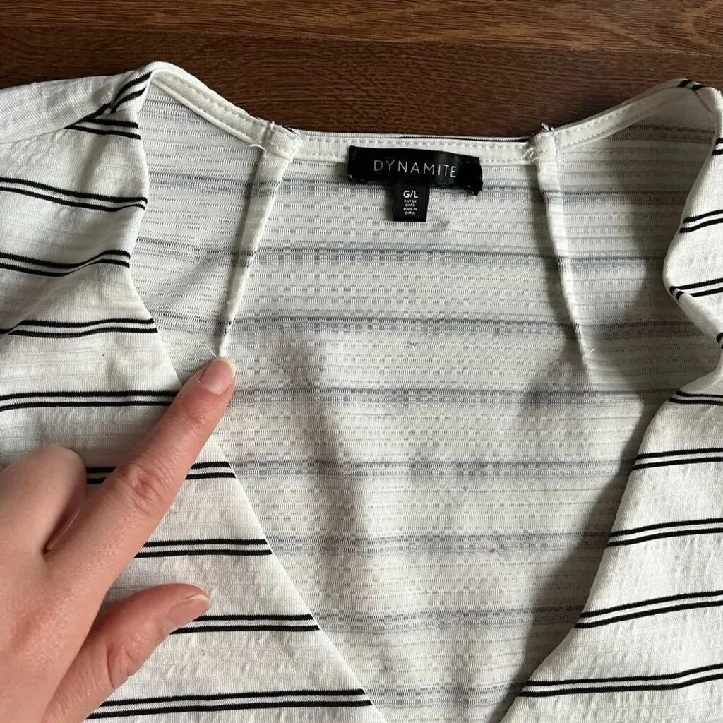 🤍 Dynamite Striped Button-Up Cardigan Top – Tailored Fit - photo 3