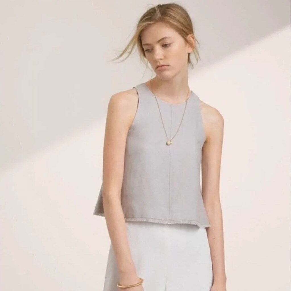 Wilfred Octave Blouse Cropped Linen/Lin Blend Sleeveless Blouse
