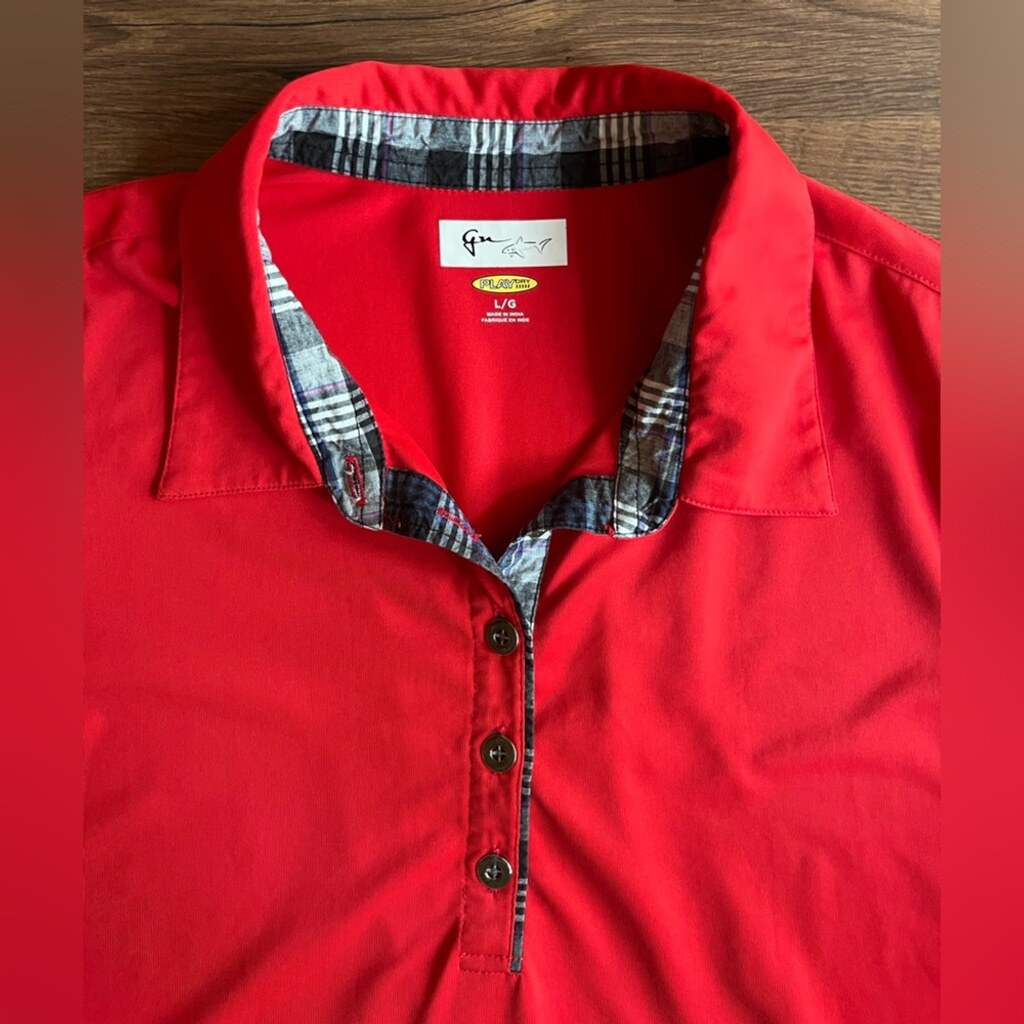 Greg Norman Shark Golf Polo - Women's L - Red - photo 2