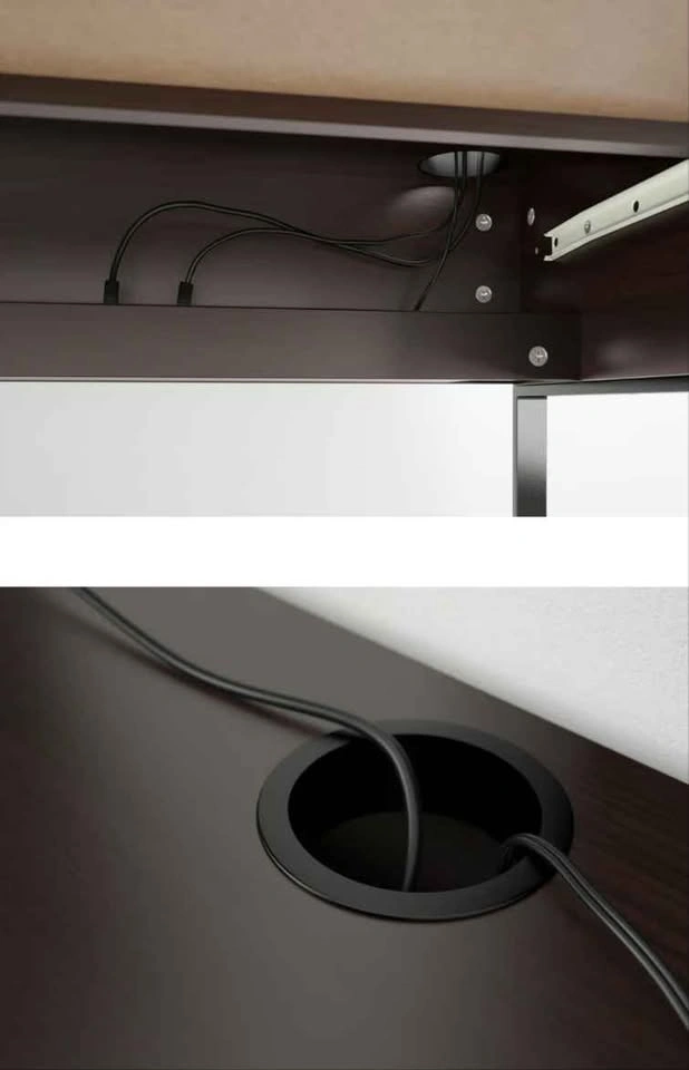 Black Micke Computer Desk - 2 Drawers, Cable Outlet - photo 2