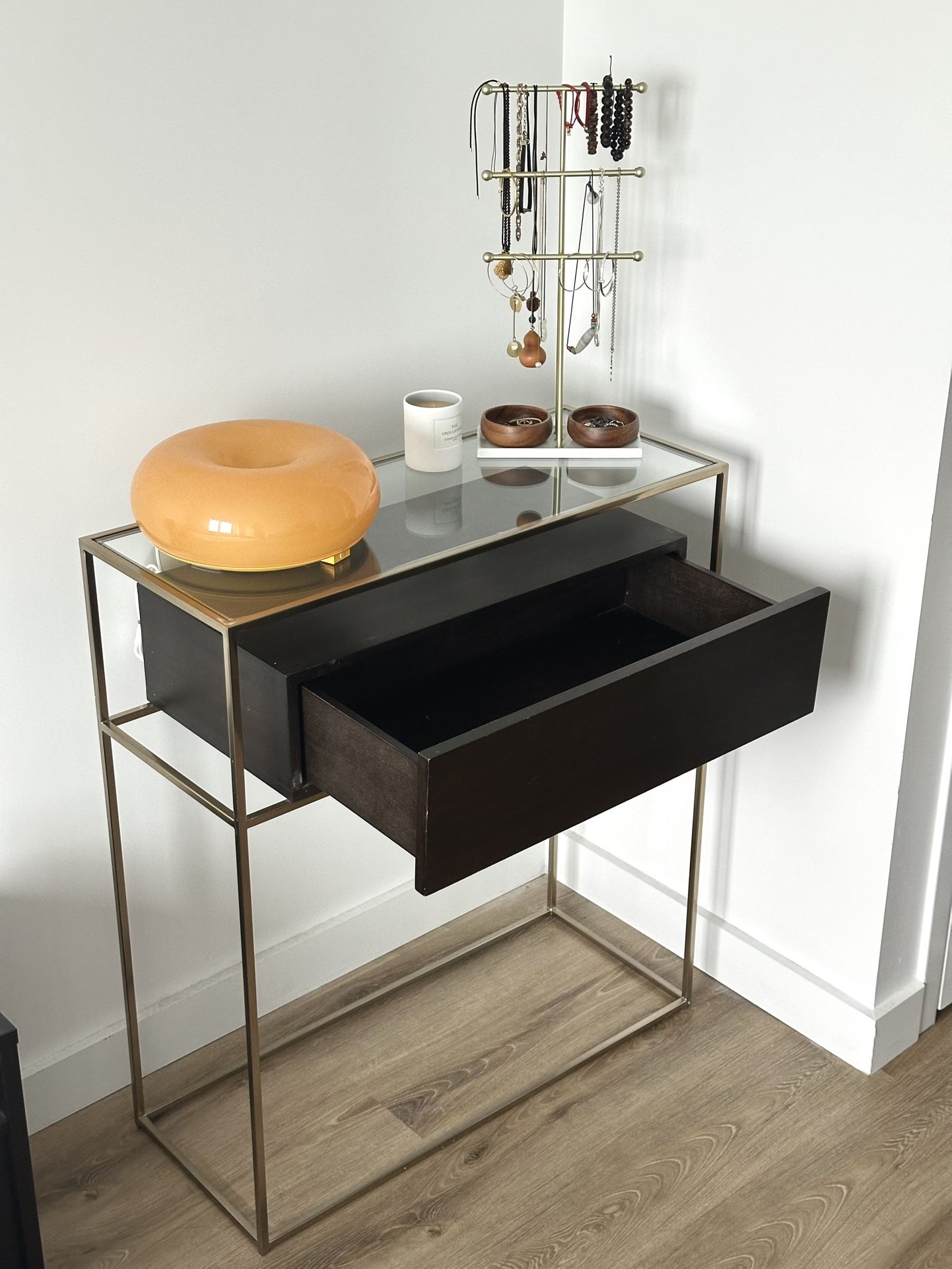 CB2 Salvador Entry Cabinet - Walnut/Bronze/Glass - photo 2