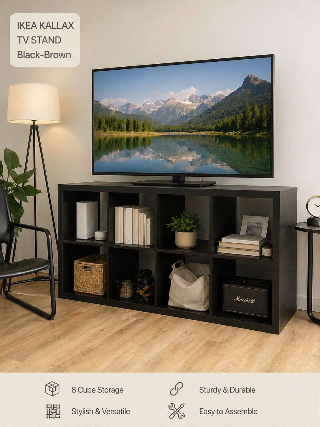IKEA KALLAX Shelf Unit — Black-Brown - photo 2