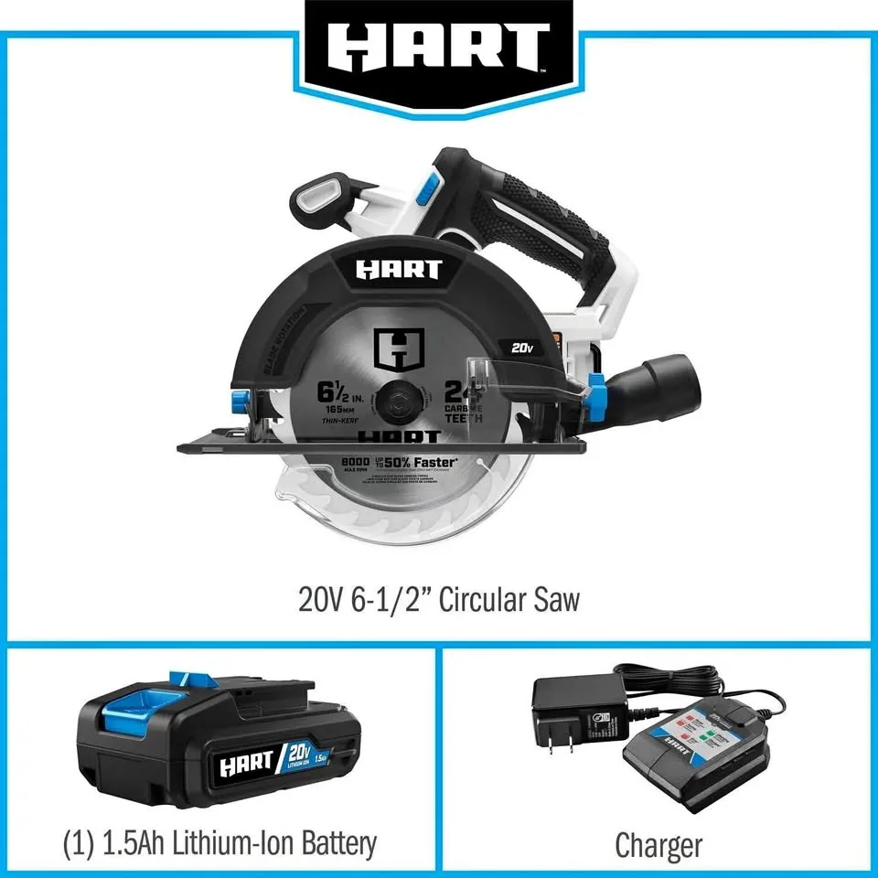 Cordless 20v 6-1/2-Inch Circular Saw, Battery, New - Ajax thumbnail
