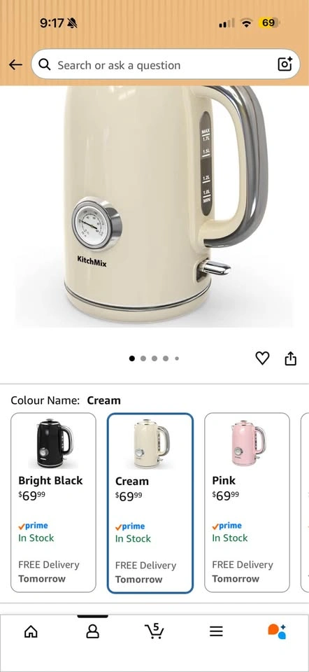 Electric Kettle, 1.7L Stainless Steel Tea Kettle w/ Thermometer - photo 3